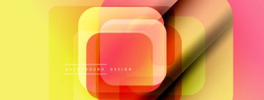 Soyut geometrik şekiller çakışıyor. Sarı, turuncu, kırmızı renkler dinamik görsel efekt yaratır. Arka planlar için modern tasarım ögesi.