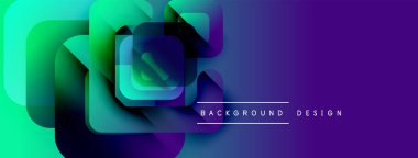 Soyut geometrik şekiller örtüşür, canlı bir değişim etkisi yaratır. Sancaklar ve arka planlar için modern tasarım uygun. Renkler sorunsuz geçiş.