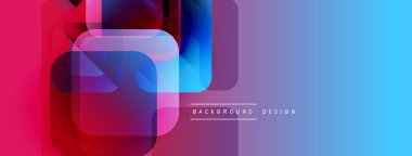 Soyut geometrik şekiller çakışıyor. Canlı renkler harmanlanarak modern arkaplan tasarımı oluşturur. Yumuşak gradyanlar görsel ilgi sunar.
