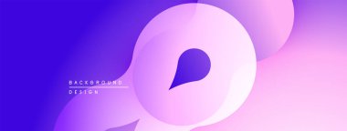 Soyut gradyanlar akıcı şekiller oluşturur. Mor, mavi, pembe renkler kusursuz bir şekilde harmanlanarak modern görsel efekt yaratır. Minimalist tasarım.