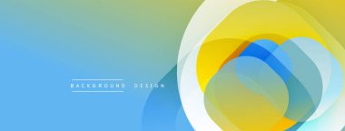Soyut tasarım katmanlı daireler, mavi sarı gradyanlar. Dijital projeler ve sunumlar için modern arkaplan uygun. Pürüzsüz geçişler görsel ilgi yaratır.