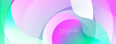 Soyut sıvı şekiller, pastel renklerin karışımı. Yumuşak eğimler dinamik arkaplan yaratır. Modern tasarım elemanları.