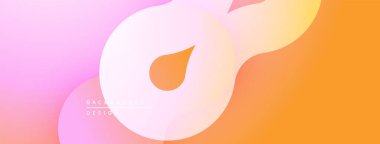 Soyut sıvı şekilleri, değişken renkler. Pembe, turuncu renkler modern arka plan tasarımı yaratır. Yumuşak kıvrımlar, pürüzsüz geçişler görünür.