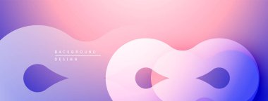 Soyut sıvı şekiller harmanlanır, yumuşak pembe, mor gradyanlar yaratır. Minimalist tasarım, sakin ve modern estetiği çağrıştırıyor.