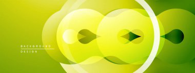 Soyut sarı tasarım. Üst üste binen daireler dinamik görsel efekt yaratır. Dereceli gölgeler derinlik sunar, modern estetik.