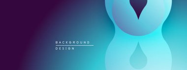 Soyut eğim arkaplanı. Mavi, mor renkler düzgün bir şekilde harmanlanır. Minimalist tasarım akış şekilleri, damlacık elementleri içerir. Modern estetik.