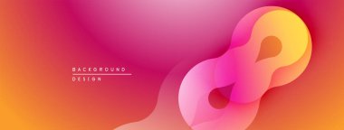 Soyut gradyan tasarım akış şekilleri, canlı renkler. Pembe, turuncu renkler dinamik görsel efekt yaratır. Modern, pürüzsüz sunum.