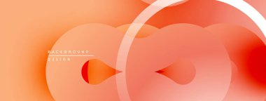 Soyut turuncu arka plan. Üst üste binen daireler dinamik görsel efekt yaratır. Yumuşak eğimler, modern tasarım elementleri mevcut.