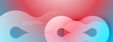 Soyut akışkan şekiller, değişken renkler. Yumuşak kıvrımlar dinamik görsel efekt yaratır. Arka planlar için modern tasarım ögesi.