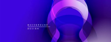 Soyut mavi mor eğimli daireler çakışıyor. Arka planlar ve sunumlar için modern tasarım öğesi. Yumuşak geçişler derinlik yaratır.