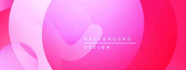 Soyut pembe arka plan. Üst üste binen şekiller yumuşak eğimler, modern tasarım elementleri yaratır. Minimalist estetik, canlı renkler.