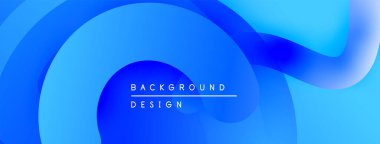 Soyut mavi arkaplan. Pürüzsüz akış şekilleri dinamik görsel efektler yaratır. Çeşitli projeler için modern tasarım.