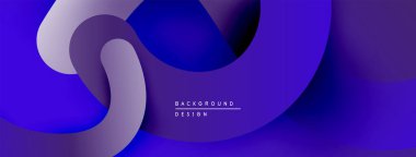 Soyut katmanlar dinamik mavi gradyan oluşturur. Üst üste binen şekiller derinliği gösteriyor, modern tasarım estetiği. Minimalist kompozisyon.