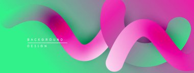 Soyut sıvı şekilleri, canlı gradyanlar. Düz eğriler, dinamik görsel akış yaratır. Arka planlar için modern tasarım ögesi.