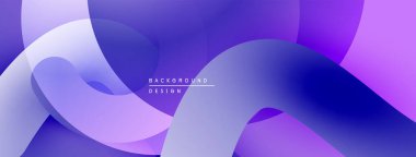 Soyut sıvı şekiller, mor renkler, modern tasarım. Pürüzsüz gradyanlar dinamik görsel akış yaratır. Minimalist estetik.
