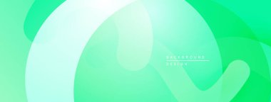 Soyut yeşil arkaplan. Üst üste binen daireler yumuşak eğimler ve modern tasarım yaratır. Minimalist estetik, temiz kompozisyon.