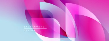 Soyut geometrik şekiller örtüşüyor, canlı pembe ve mavi renkler yaratıyor. Modern tasarım öğeleri akıcılığı ve dinamizmi akla getiriyor. Arkaplan metni arkaplan tasarımı okur.