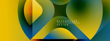 Soyut şekiller örtüşüyor, canlı renk değişimleri yaratıyor. Sarı, maviler, yeşiller, portakallar ile zıtlaşır. Modern tasarım ögesi.