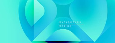 Soyut sıvı şekiller, canlı turkuaz renkler, modern tasarım. Gradyan renkler dinamik görsel efekt yaratır. Minimalist estetik.