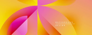 Soyut tasarım canlı turuncu, sarı, pembe gradyanlar içerir. Modern kompozisyon dinamik görsel etki yaratır. Basit metin arkaplan tasarımı okur.