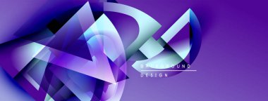 Soyut mor tasarım dinamik geometrik şekiller, akan çizgiler ve gradyanlar içerir. Modern arkaplan enerjiyi, hareketi çağrıştırıyor.