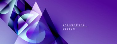 Soyut mor tasarım geometrik şekiller, daireler, çizgiler içerir. Modern estetik, arka planlar ve sunumlar için uygun. Canlı, dinamik bileşim.