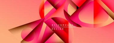 Soyut geometrik şekiller örtüşerek dinamik mercan renkleri oluşturur. Modern tasarım enerjiyi, hareketi, görsel ilgiyi çağrıştırıyor.