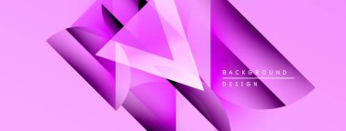 Soyut pembe tasarım geometrik şekiller, gradyanlar, dinamik bileşimler içerir. Çeşitli projeler için modern arkaplan.