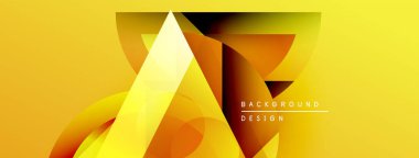 Soyut sarı tasarım, üst üste binen geometrik şekiller. Gradyan renkler dinamik görsel efekt yaratır. Modern arkaplan ögesi.