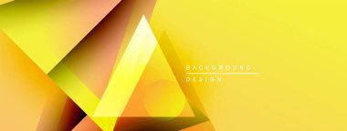 Soyut sarı tasarım, üst üste binen geometrik şekiller. Gradyan dinamik görsel efekt yaratır. Sunumlar için modern arkaplan uygun.