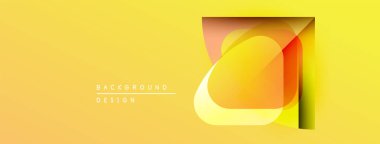 Soyut sarı tasarım. Üst üste binen şekiller dinamik görsel efekt yaratır. Sunumlar ve web siteleri için modern arkaplan.