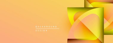 Soyut gradyan şekiller çakışıyor, dinamik görsel etki yaratıyor. Sıcak renkler tasarıma hükmediyor, enerji ve modernite öneriyor.