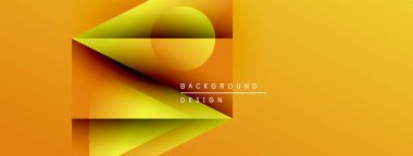 Soyut geometrik tasarım. Turuncu, sarı renkler dinamik şekiller yaratır. Metin arka plan tasarımı okur. Modern görsel kompozisyon.