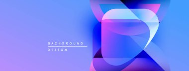 Soyut arkaplan özellikleri üst üste binen şeffaf şekiller. Renkler mor, mavi ve pembe renkleri harmanlıyor. Modern tasarım ögesi.