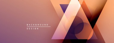 Soyut geometrik şekiller örtüşür, dinamik görsel efekt yaratır. Sıcak renk eğimleri tasarıma hakim, modern estetik.