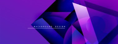 Soyut mor tasarım geometrik şekiller, gradyanlar içerir. Modern estetik, arka planlar ve sunumlar için uygun. Dinamik bileşim görsel ilgi yaratır.