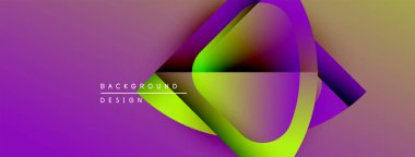 Soyut enerjik tasarım. Mor, sarı renkler akışkan şekiller yaratır. Dijital projeler ve sunumlar için modern arkaplan.