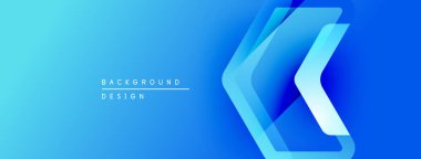 Soyut mavi eğimli arkaplan. Modern tasarım katmanlı ok şekilleri, dinamik görsel efektler yaratır. Basit, temiz estetik..