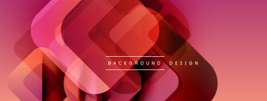 Soyut geometrik şekiller örtüşüyor, canlı kırmızı ve pembe renkler yaratıyor. Arkaplan ve sunumlar için uygun modern tasarım.