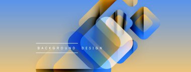 Soyut geometrik şekiller örtüşür, dinamik görsel efekt yaratır. Mavi 'den altın tonuna geçişler var. Modern tasarım elemanları.