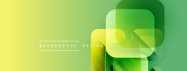Soyut gradyan arkaplan özellikleri üst üste binen yuvarlak kareler. Yeşile sarı geçişler dinamik görsel efekt yaratıyor. Basit tasarım.