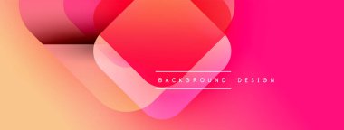 Soyut gradyan şekiller çakışıyor. Pembe, turuncu renkler tasarımda baskın. Metin, formların altındaki arkaplan dizaynını okur. Modern estetik.