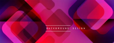 Soyut geometrik şekiller örtüşür, canlı bir değişim etkisi yaratır. Kırmızı, mor, mavi renkler dizaynda baskın. Modern estetik.