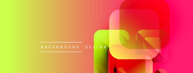 Soyut, enerjik bir arkaplan. Üst üste binen kareler dinamik görsel efekt yaratır. Gradyan renkler pürüzsüz, modern tasarım ögesi.