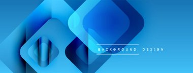 Soyut mavi katmanlar modern tasarım yaratır. Geometrik şekiller örtüşüyor, dinamik görsel efektler sunuyor. Yumuşak eğimler derinliği artırır.