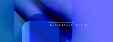 Soyut mavi şekiller örtüşüyor ve dinamik bir değişim etkisi yaratıyor. Modern tasarım elementleri teknoloji ve yenilik öneriyor. Minimalist estetik.