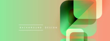 Soyut geometrik şekiller örtüşür, canlı bir gradyan arkaplan oluşturur. Yumuşak renkler harmanlanır, modern tasarım ögesi oluşturulur.