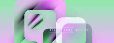 Soyut geometrik şekiller çakışıyor ve yumuşak eğimler yaratıyor. Nane yeşili, lavanta renkleri dizaynın hakimi. Metin arkaplan tasarımı okur.