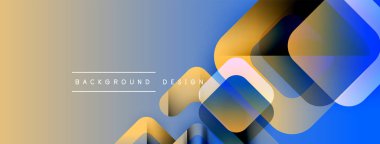Soyut geometrik şekiller bej rengi, mavi gradyanlarla örtüşür. Minimalist tasarım metin arkaplan tasarımı içerir. Modern estetik, temiz çizgiler sunar.