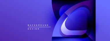 Soyut mor tasarım katmanlı şekiller, gradyanlar içerir. Dijital projeler ve sunumlar için modern arkaplan uygun. Minimalist estetik.